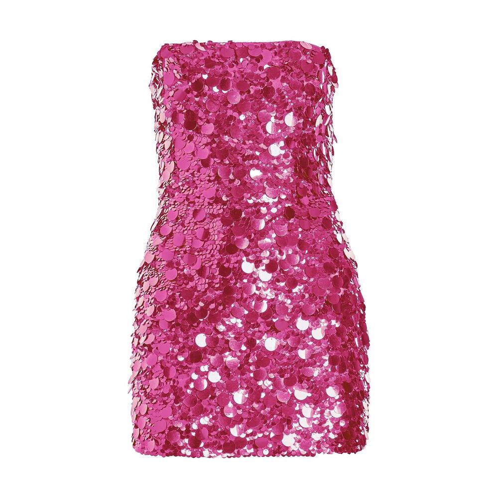 Retrofête Nolia Sequin Embellished Dress - XS - Candy Pink